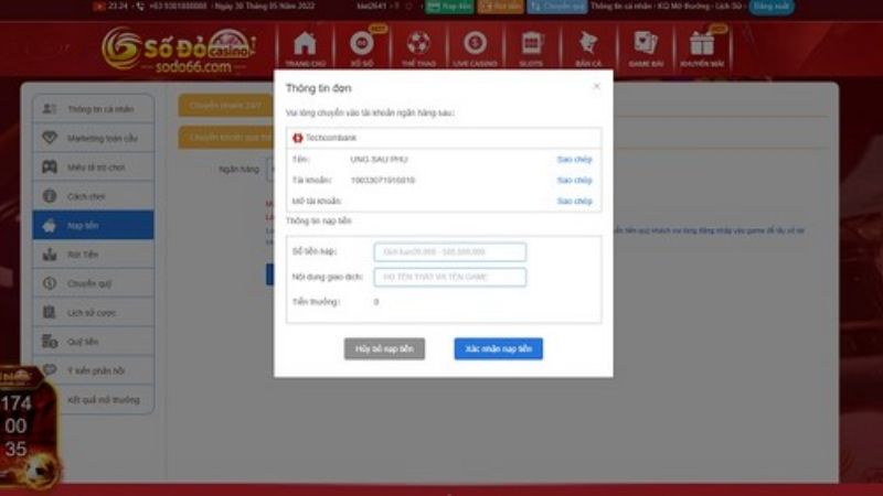 Chính sách nạp tiền Sodo66